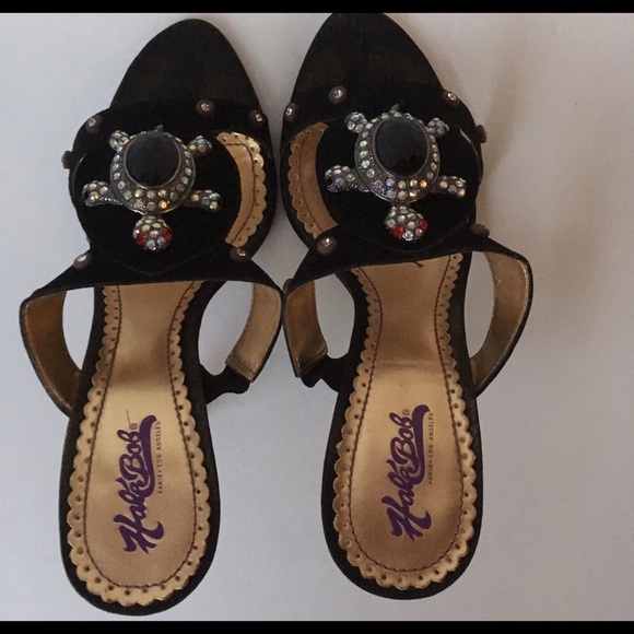 Hale Bob High Heel Sandals w/Rhine Stones Turtle - Picture 8 of 8